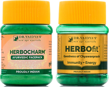 Dr. Vaidya's - Skin Care Pack - (herbo Charm 100 Gms And Herofit 30 Capsules)