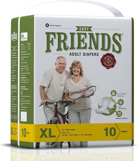Friends Easy Adult Diapers Extra Large Pack Of 10 (taped Diaper)