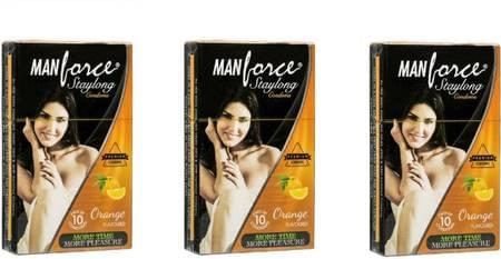 Manforce Staylong Orange Flavoured Condoms - Super Saver (3 X 10s)