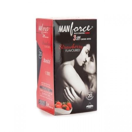 Manforce Wild Condoms Strawberry - Super Saver (2 X 20s)