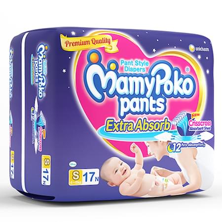 Mamypoko Pants Extra Absorb Diaper Small Size Pack Of 17
