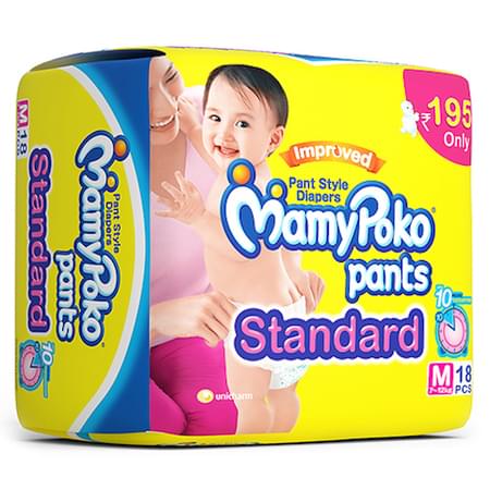 Mamypoko Pants Standard Diaper Medium Size Pack Of 18