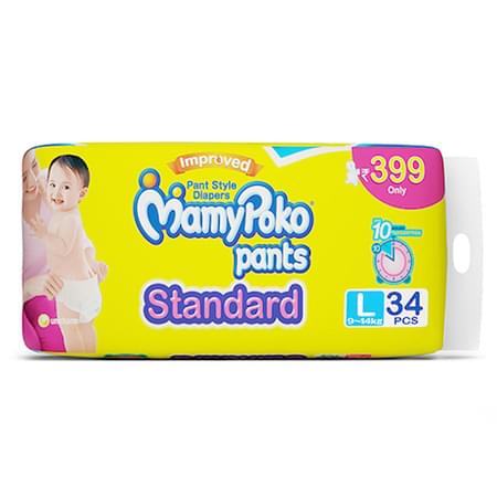 Mamypoko Pants Standard Diaper Large Size Pack Of 34