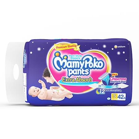 Mamypoko Pants Extra Absorb Diaper Small Size Pack Of 42