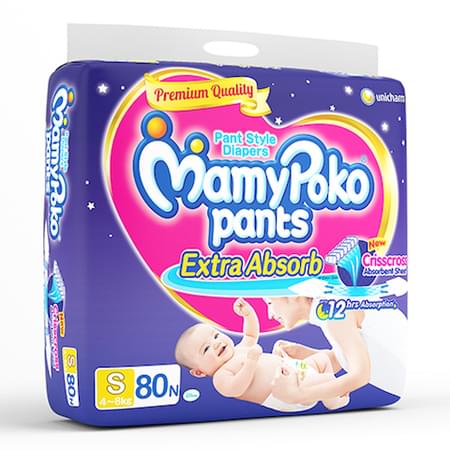Mamypoko Pants Extra Absorb Diaper Small Size Pack Of 80