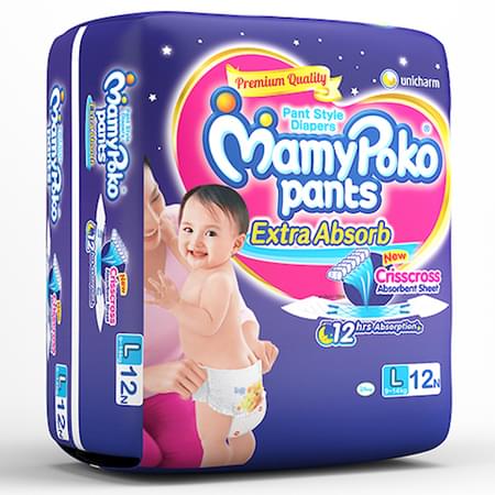 Mamypoko Pants Extra Absorb Diaper Large Size Pack Of 12