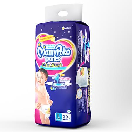 Mamypoko Pants Extra Absorb Diaper Large Size Pack Of 32