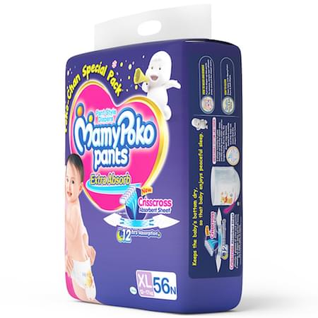 Mamypoko Pants Extra Absorb Diaper Extra Large Size Pack Of 56