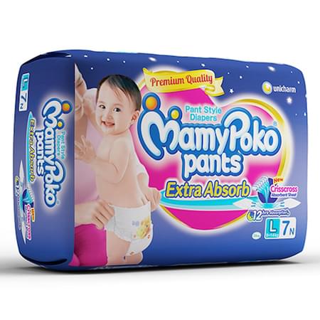 Mamypoko Pants Extra Absorb Diaper Large Size Pack Of 7